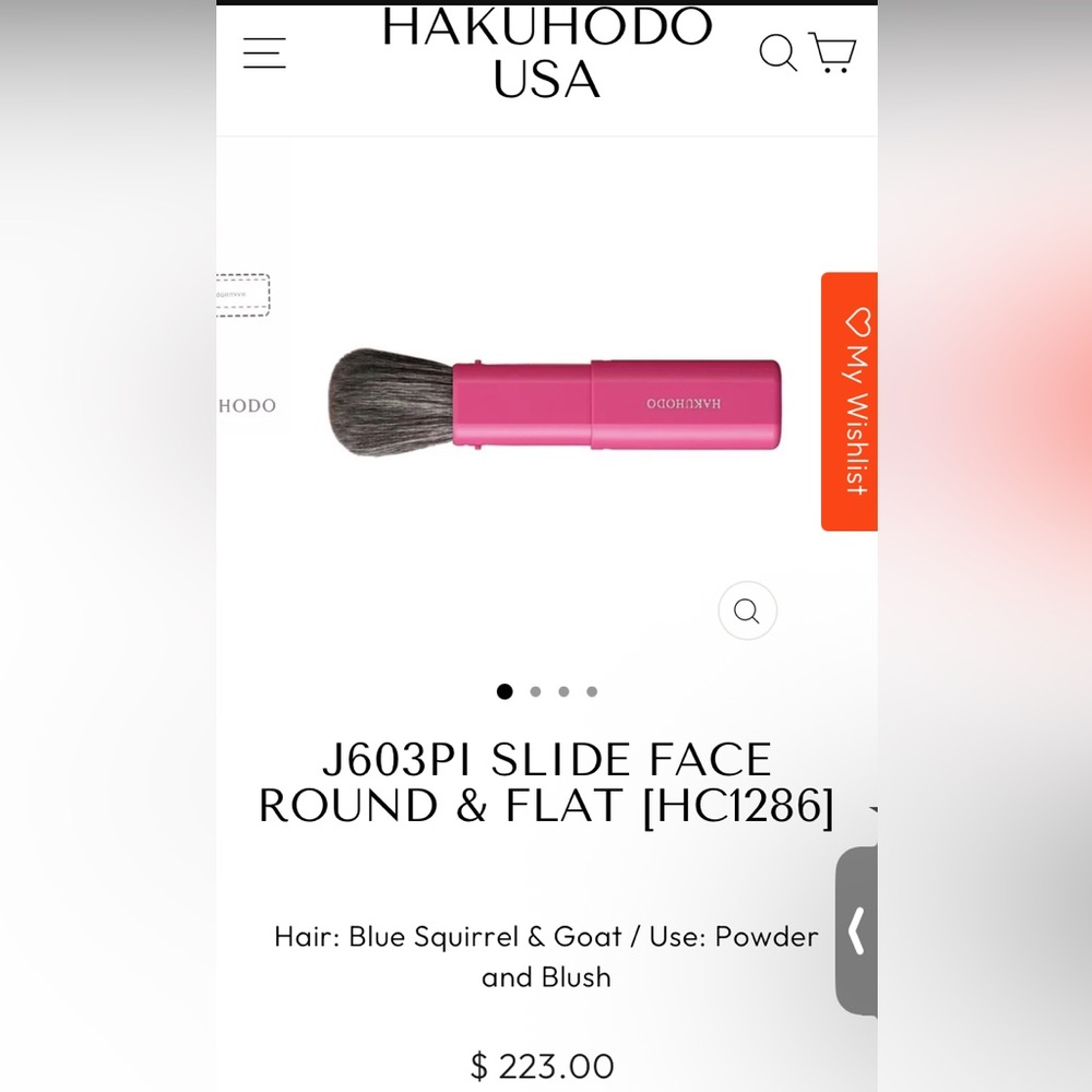 Hakuhodo Pink Travel Cheek Brush
